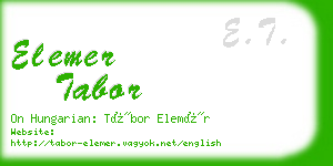 elemer tabor business card